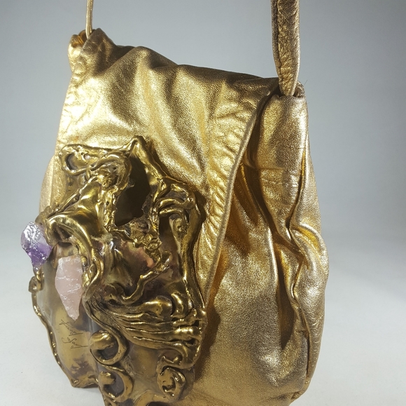Fancy Nancy Gold Bag With Copper and Amethyst Deco - Picture 8 of 8